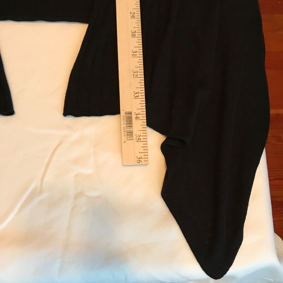 AVENUE Open Front Cascading Cardigan Black Women’s Size 22 24 - Picture 11 of 16